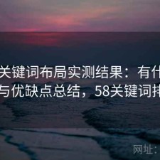51网关键词布局实测结果：有什么区别与优缺点总结，58关键词排名