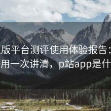 P站正版平台测评使用体验报告：好不好用一次讲清，p站app是什么