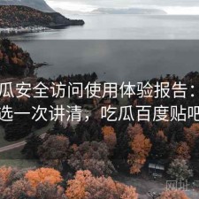 17吃瓜安全访问使用体验报告：怎么选一次讲清，吃瓜百度贴吧