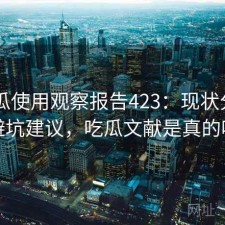 17吃瓜使用观察报告423：现状分析与避坑建议，吃瓜文献是真的吗