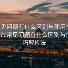 17c常见问题有什么区别与使用技巧解析，17c常见问题有什么区别与使用技巧解析法