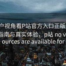 从用户视角看P站官方入口正版入口：避坑指南与真实体验，p站 no valid sources are available for