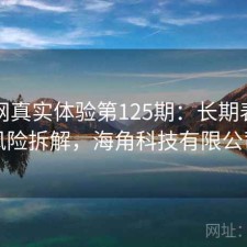海角网真实体验第125期：长期表现与风险拆解，海角科技有限公司