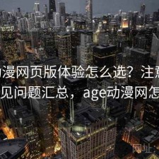 age动漫网页版体验怎么选？注意事项与常见问题汇总，age动漫网怎么了