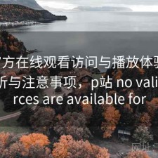 P站官方在线观看访问与播放体验：实测分析与注意事项，p站 no valid sources are available for