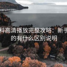 51爆料高清播放完整攻略：新手必看的有什么区别说明