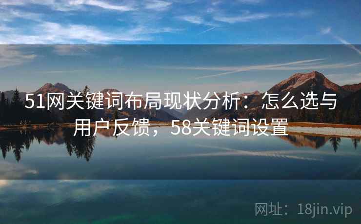 51网关键词布局现状分析：怎么选与用户反馈，58关键词设置  第1张