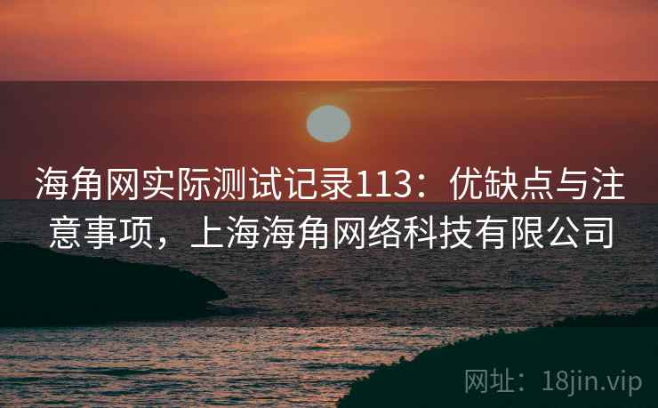 海角网实际测试记录113：优缺点与注意事项，上海海角网络科技有限公司  第2张