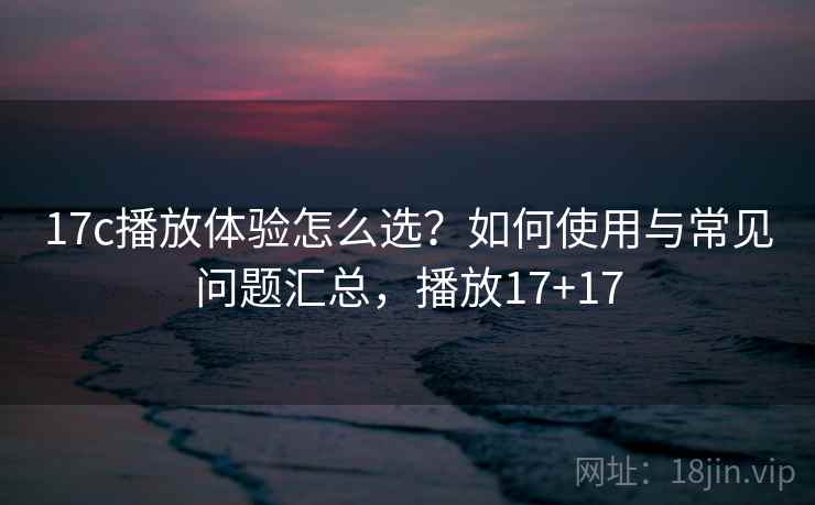 17c播放体验怎么选？如何使用与常见问题汇总，播放17+17  第2张