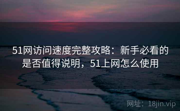 51网访问速度完整攻略：新手必看的是否值得说明，51上网怎么使用  第1张