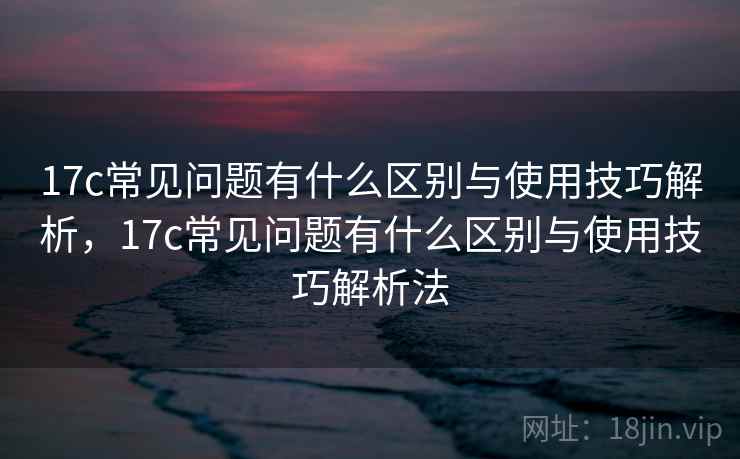 17c常见问题有什么区别与使用技巧解析，17c常见问题有什么区别与使用技巧解析法  第2张