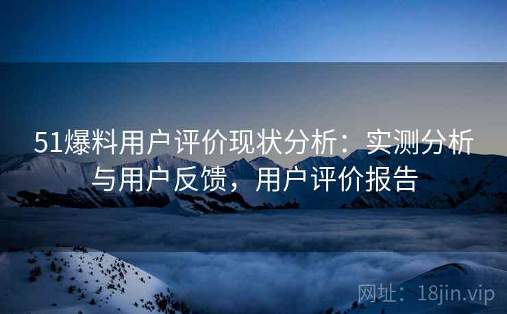 51爆料用户评价现状分析：实测分析与用户反馈，用户评价报告  第2张