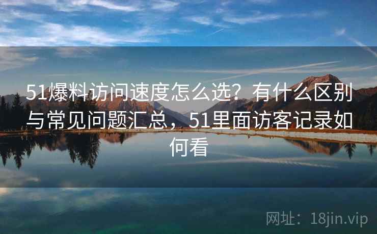 51爆料访问速度怎么选？有什么区别与常见问题汇总，51里面访客记录如何看  第1张